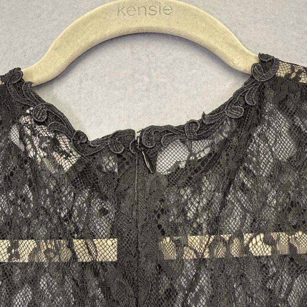 The Kooples Black Snakeskin Lace Fit Flare Dress FR1635 BLA01 Size 3 L - Picture 8 of 10